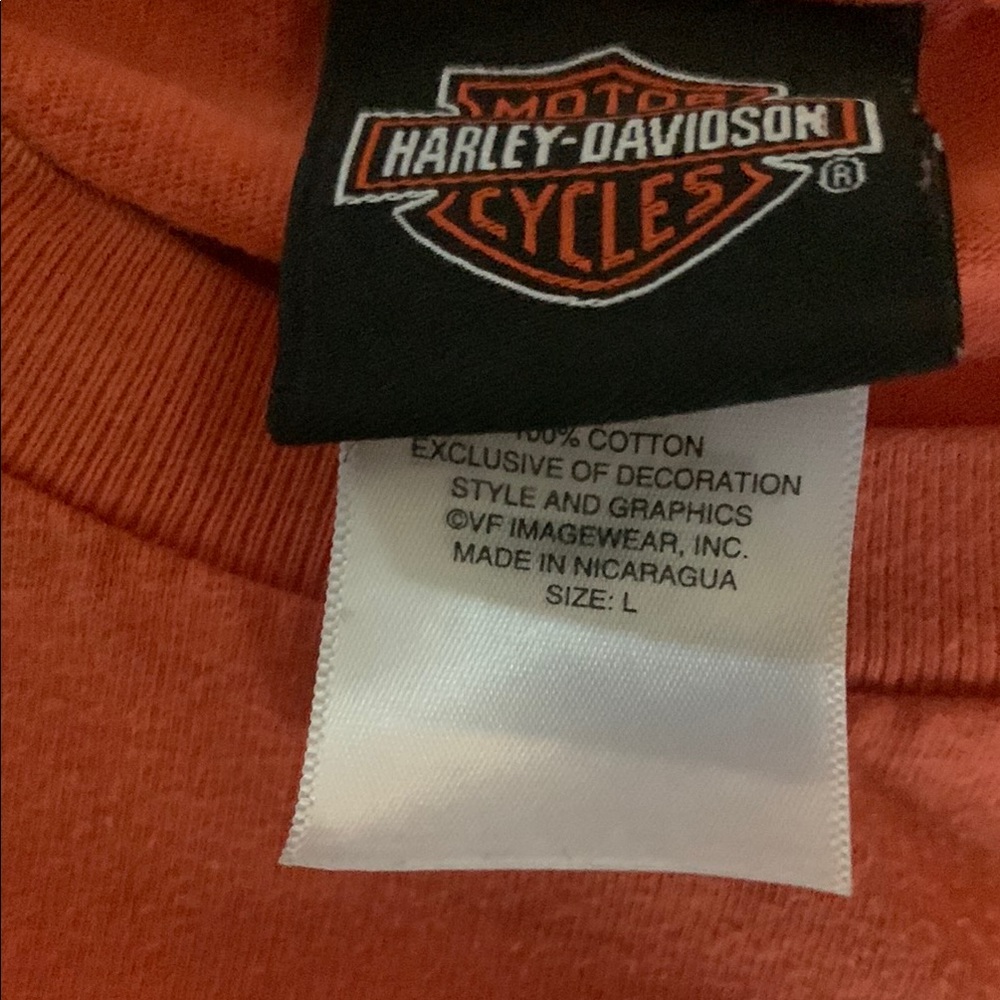Harley-Davidson Orange Short Sleeve Tee size large - Picture 2 of 8